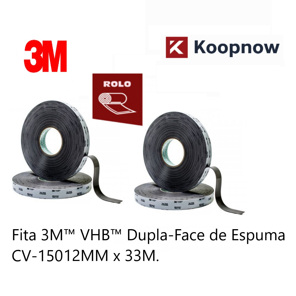 2 Fitas 3M Dupla Face Vhb Cv-150 Cinza 12Mm X 33M