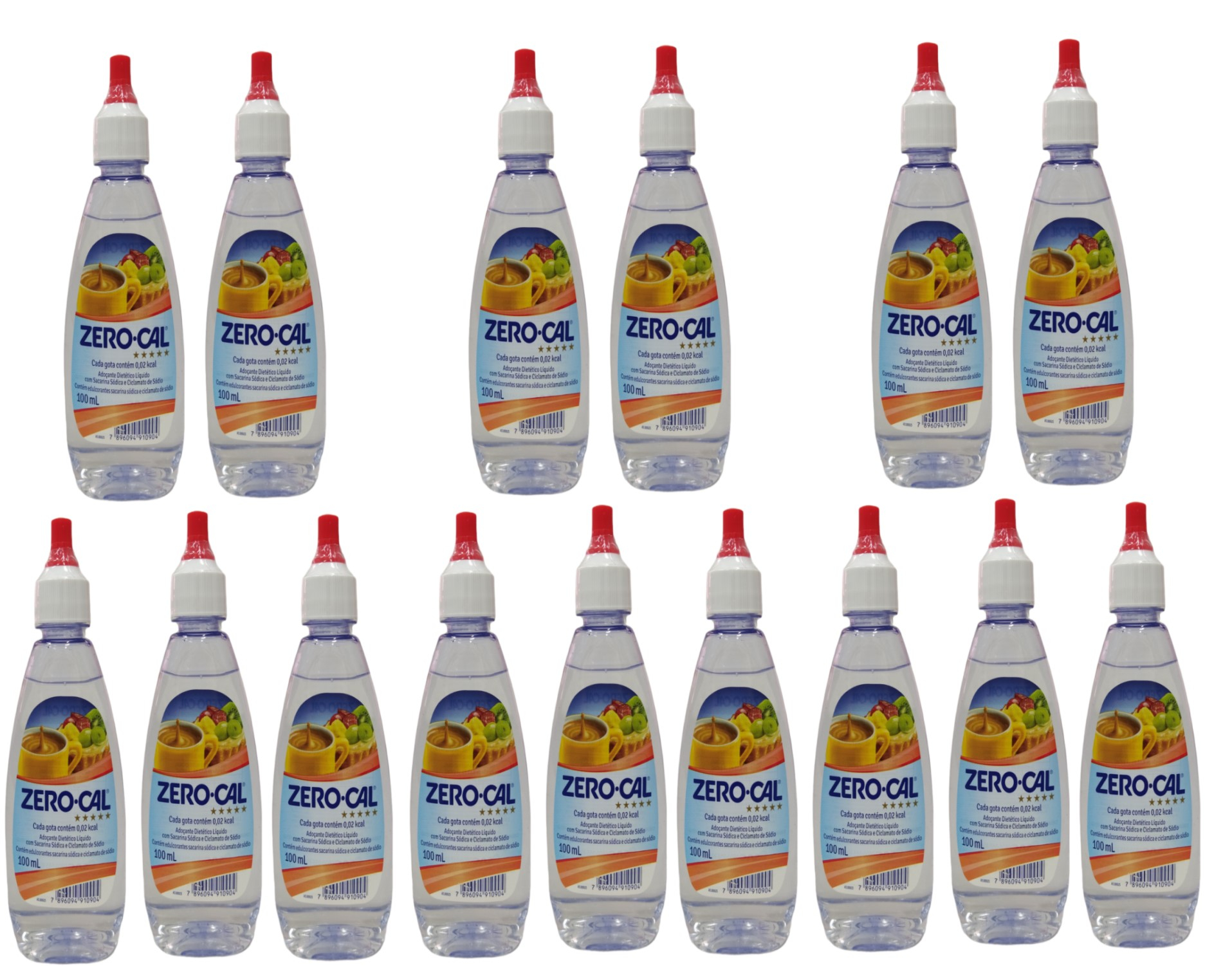 Adoçante Zero Cal 100Ml Gotas Kit Com 15 Unidades