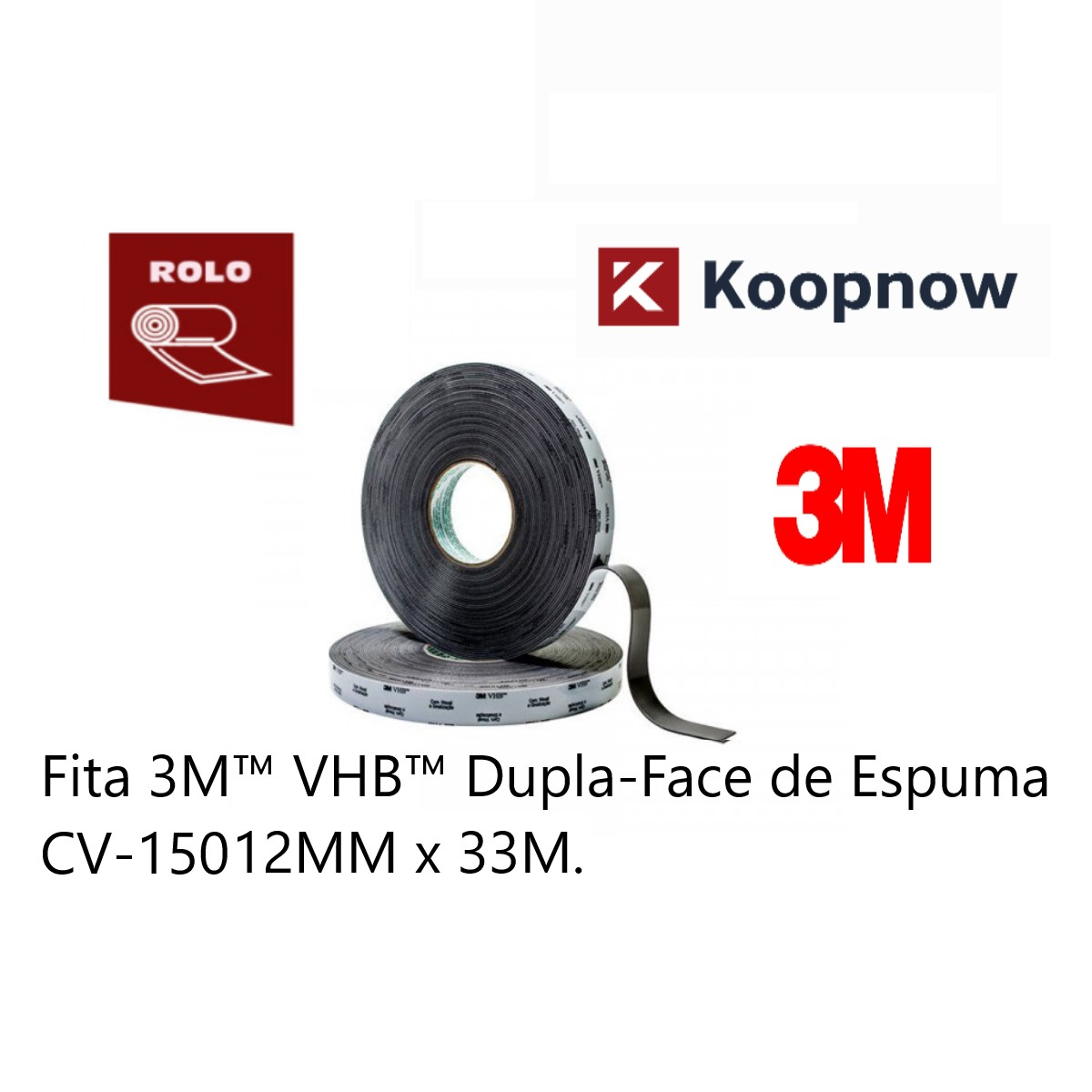 Fita Dupla Face 3M Vhb Cv-150 Cinza 12Mmx33M
